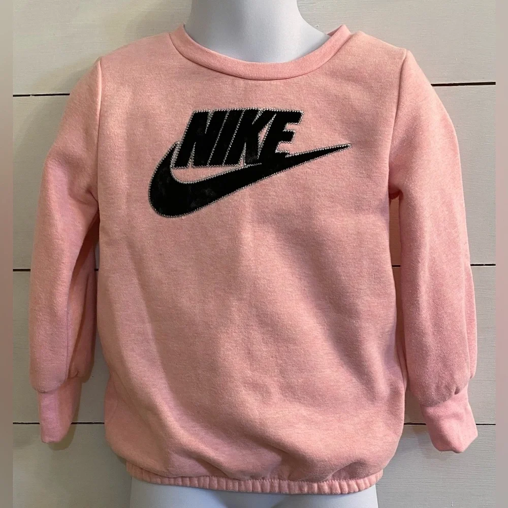 Nike Toddler Sz 2T‎ Pink Heather Velour Logo Sweatshirt